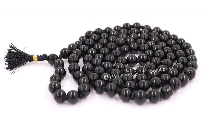 ARKAM Black Agate Mala (8mm, 108+1 Beads, 40 Inches) - Image 3