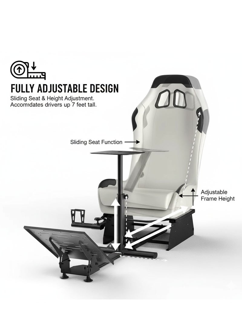FlashHawk Racing Wheel Stand with Seat, Racing Gaming Chair Driving Cockpit for All Logitech G923 | G29 | G920 | Thrustmaster | Fanatec Wheels | Xbox One, PS4, PC Platforms - Image 5