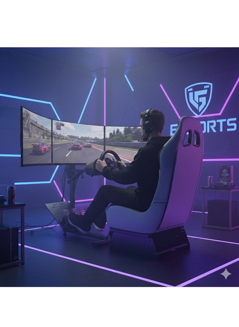 FlashHawk Racing Wheel Stand with Seat, Racing Gaming Chair Driving Cockpit for All Logitech G923 | G29 | G920 | Thrustmaster | Fanatec Wheels | Xbox One, PS4, PC Platforms - Image 2