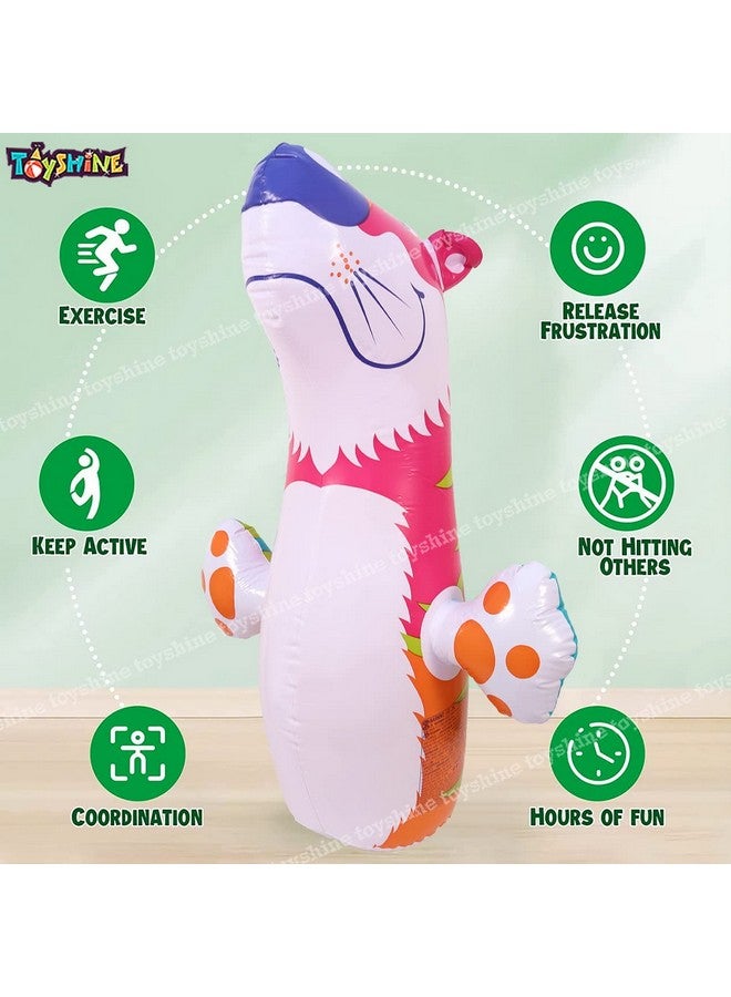 Toyshine Toyshine Inflatable Hit Me Bop Bag Boxing Wrestling Toy for Kids|Sports Indoor Activity Push Game Kids Toy-Tiger|Yellow  - Image 2