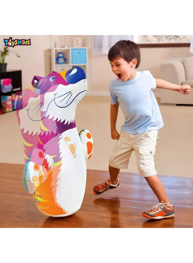 Toyshine Toyshine Inflatable Hit Me Bop Bag Boxing Wrestling Toy for Kids|Sports Indoor Activity Push Game Kids Toy-Tiger|Yellow  - Image 3
