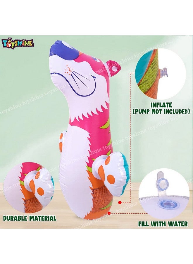 Toyshine Toyshine Inflatable Hit Me Bop Bag Boxing Wrestling Toy for Kids|Sports Indoor Activity Push Game Kids Toy-Tiger|Yellow  - Image 4
