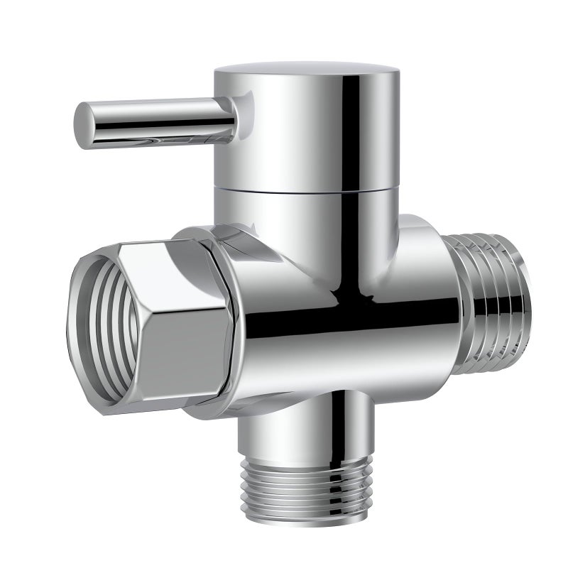 Brass Shower Arm Diverter Valve for Hand Held Showerhead and Fixed Spray HeadG 12 3Way Bathroom Universal Shower System Replacement PartPolished Chrome