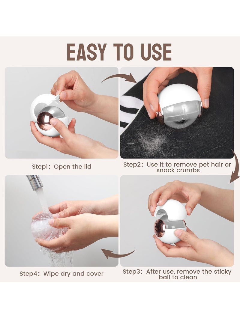 Generic 1pc Washable and Reusable Lint Roller Ball, Sticky Portable Pet Hair Removal Tool for Clothing, Furniture, Carpets, Beds, Sofas, and More (White)  - Image 2