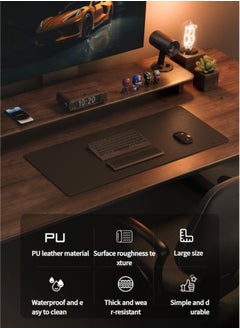 JoyousSto Large carbon fiber leather mouse pad, ultra-high speed precise positioning and smooth operation, non-slip rubber base, waterproof and high temperature resistant, suitable for gamers, office and home mouse pad 800*400mm  - Image 2