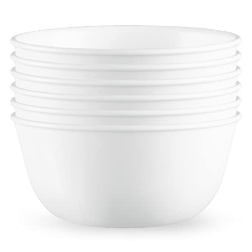 Corelle Vitrelle 28-oz Soup/Cereal Bowls Set of 6 Chip & Crack Resistant Dinnerware Bowls for Soup, Ramen, Cereal and More, Triple Layer Glass, Winter Frost White - Image 1