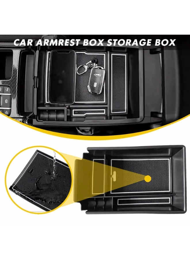 Center Console Organizer Storage Armrest Box Insert Tray for Hyundai Sonata 2020-2023 Models Black - Image 2