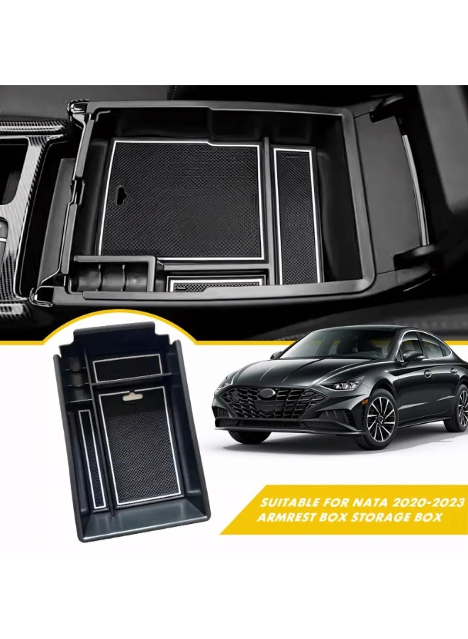 Center Console Organizer Storage Armrest Box Insert Tray for Hyundai Sonata 2020-2023 Models Black - Image 3