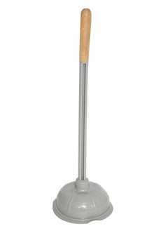 Drain plunger to unclog drains and sinks with wooden handle