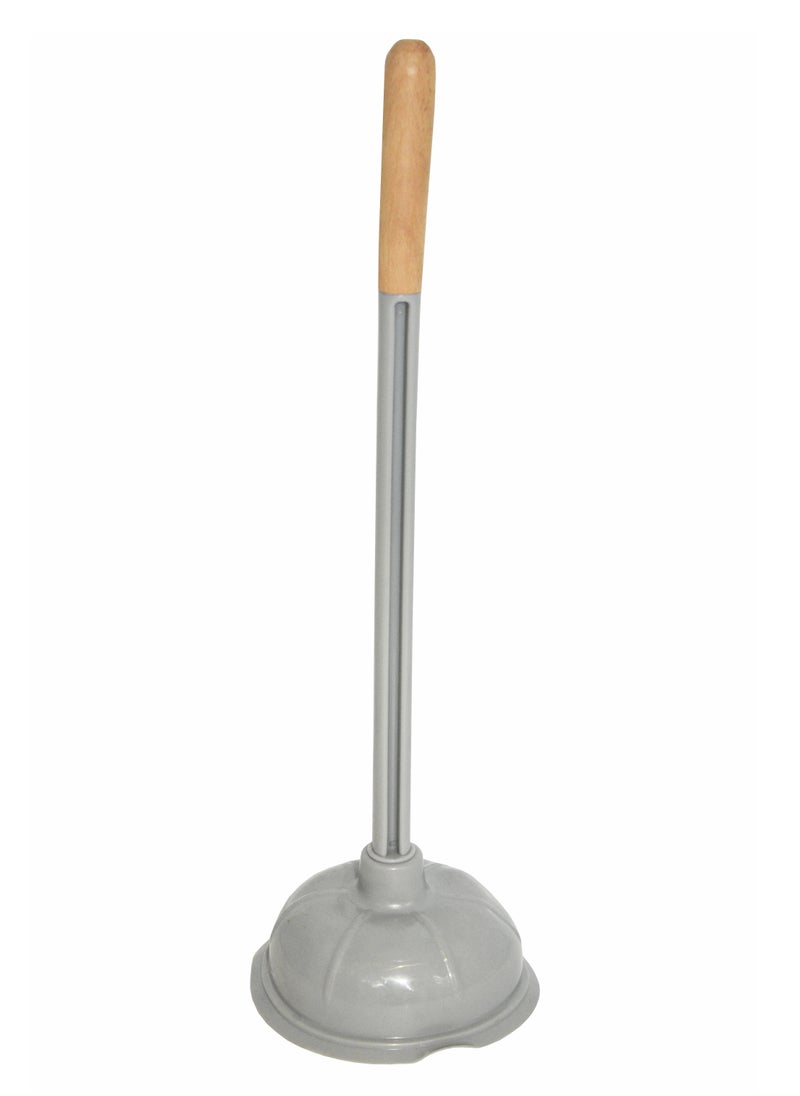 HF - Drain plunger to unclog drains and sinks with wooden handle - Image 1