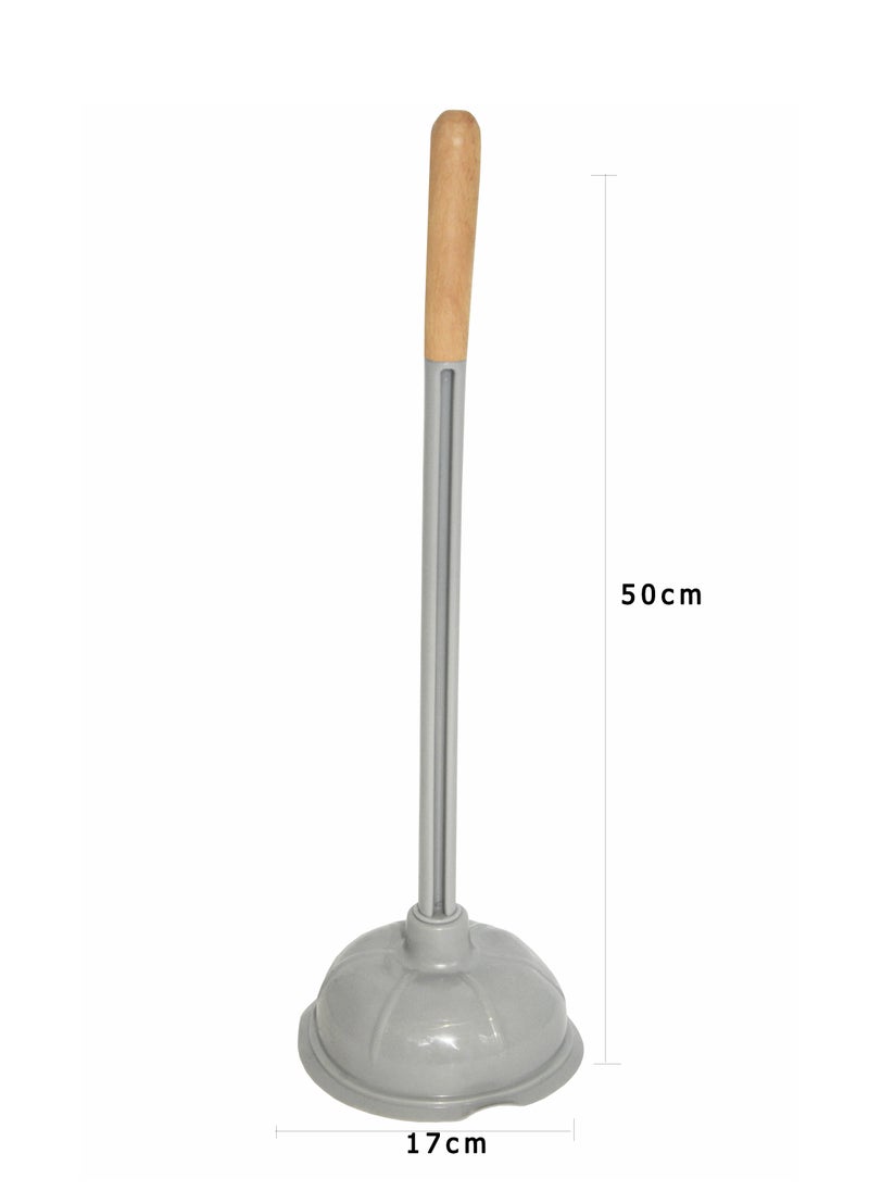 HF - Drain plunger to unclog drains and sinks with wooden handle - Image 1