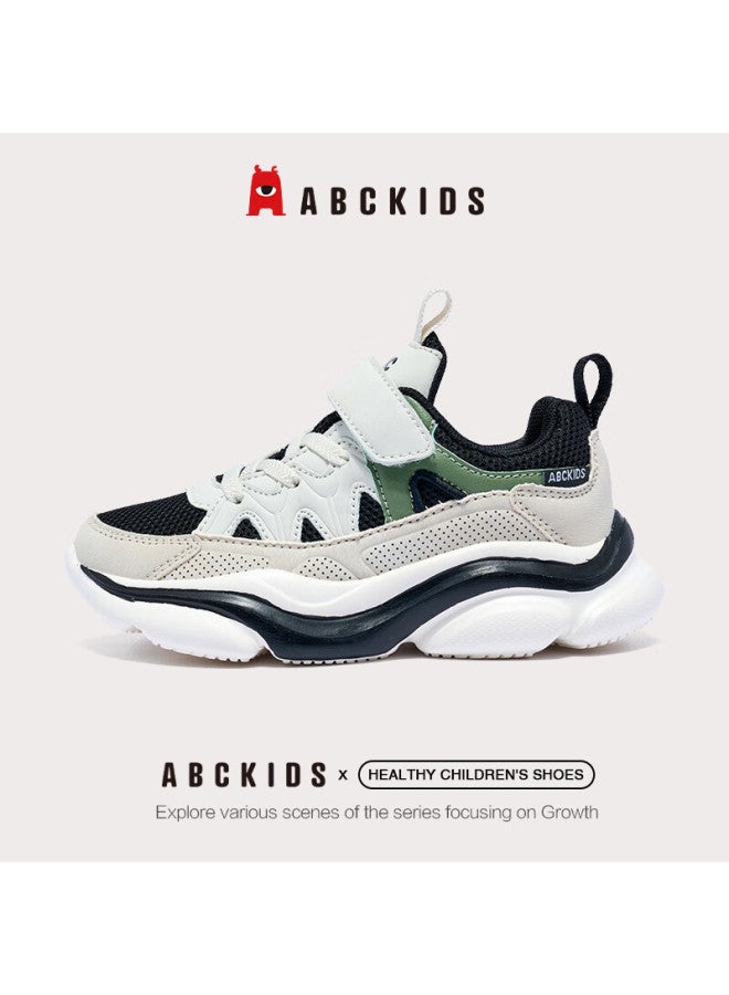 Abc Kids Children's Sports Shoes Autumn Kids Running Shoes Mesh Soft Sole Girls Boys 37-38 Off-white/black Size 30 - Image 2
