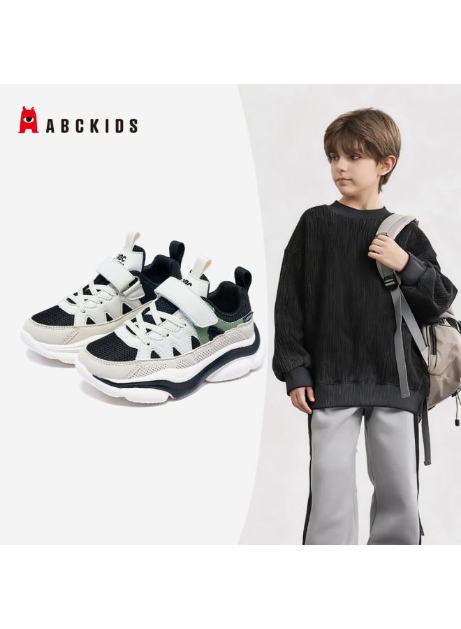 Abc Kids Children's Sports Shoes Autumn Kids Running Shoes Mesh Soft Sole Girls Boys 37-38 Off-white/black Size 30 - Image 1