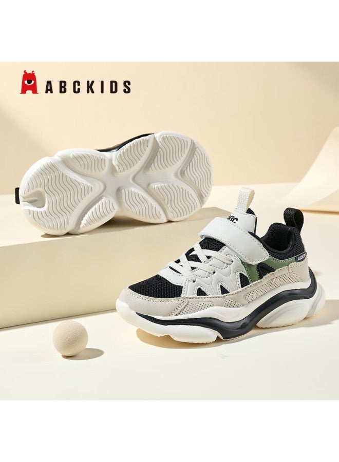 Abc Kids Children's Sports Shoes Autumn Kids Running Shoes Mesh Soft Sole Girls Boys 37-38 Off-white/black Size 30 - Image 4