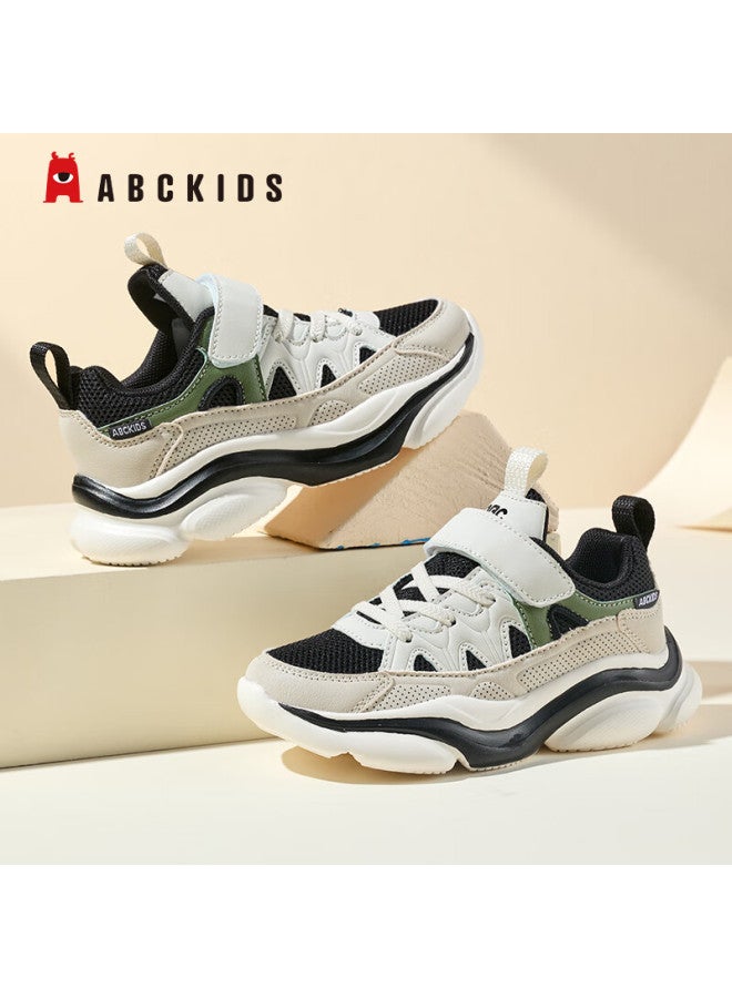 Abc Kids Children's Sports Shoes Autumn Kids Running Shoes Mesh Soft Sole Girls Boys 37-38 Off-white/black Size 30 - Image 5