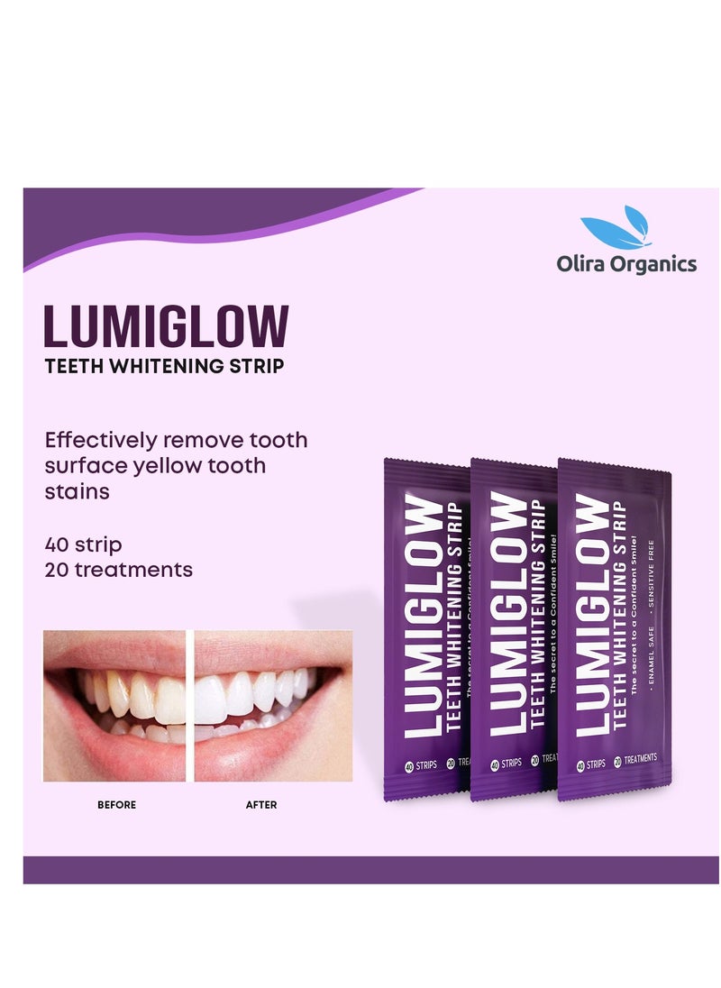LUMIGLOW - 40-Piece Lumiglow Professional Teeth Whitening Strip Dental Kit - Image 1