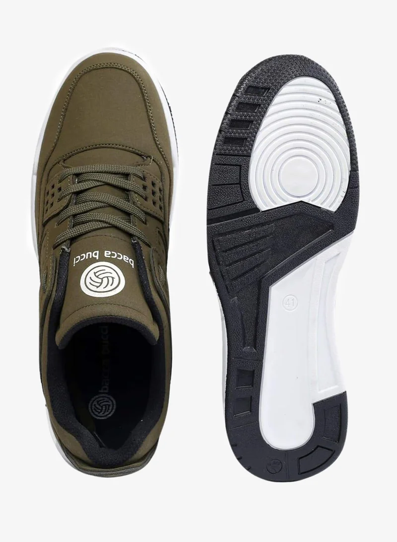 Bacca Bucci Olive Ultraforce Mid-Top Retro Fashion Athletic Sneakers for Men | Best Price UAE