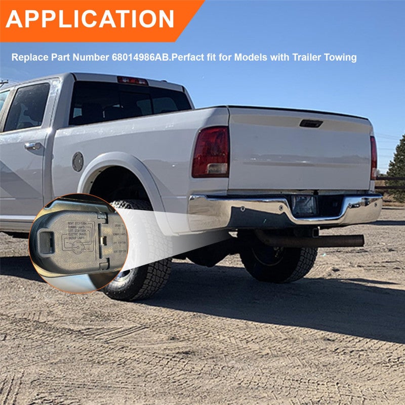 Rear Bumper Trailer Connector: 7-Pin Blade 4-Pin Flat Integrated, OEM Standard Replacement - Heavy Duty Weather Resistant, Trailer Tow Connector for 2009-2023 Dodge Ram Jeep Gladiator Pickup Trucks - Image 5