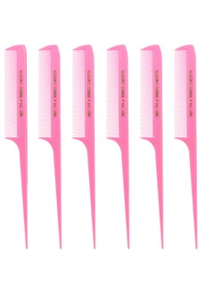 Allegro Combs Allegro Combs 441 85 In Rat Tail Combs Pintail Braiding Or Parting Fine Teeth Rattail Hair Picks Combs Set For Hair Styling USA 6 Pc DEEP PINK 