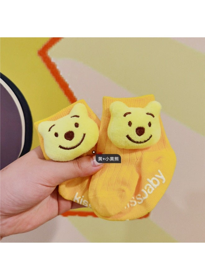 Spring And Autumn Style New Kids Socks Cartoon Character Ankle Socks Dotted Glue Cute Character Socks