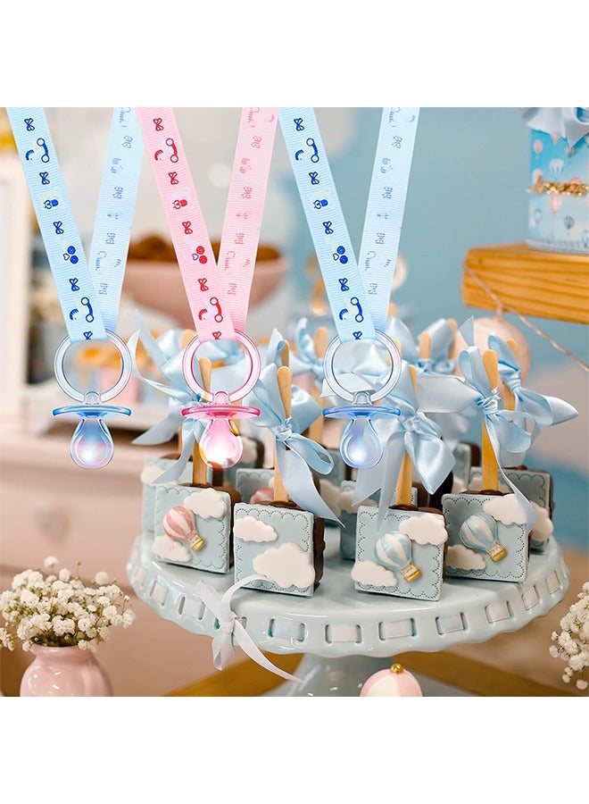 HS Baby Gender Reveal Supplies, 10 Pcs Baby Pacifiers Necklace, Acrylic Baby Pacifier Party Favors, Baby Shower Lovely Baby Shower Decorations Charms Table Scatter (Pink, Blue) - Image 5