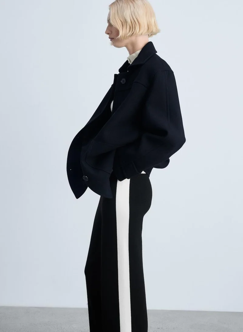MANGO Knitted Contrasting Stripes Trousers