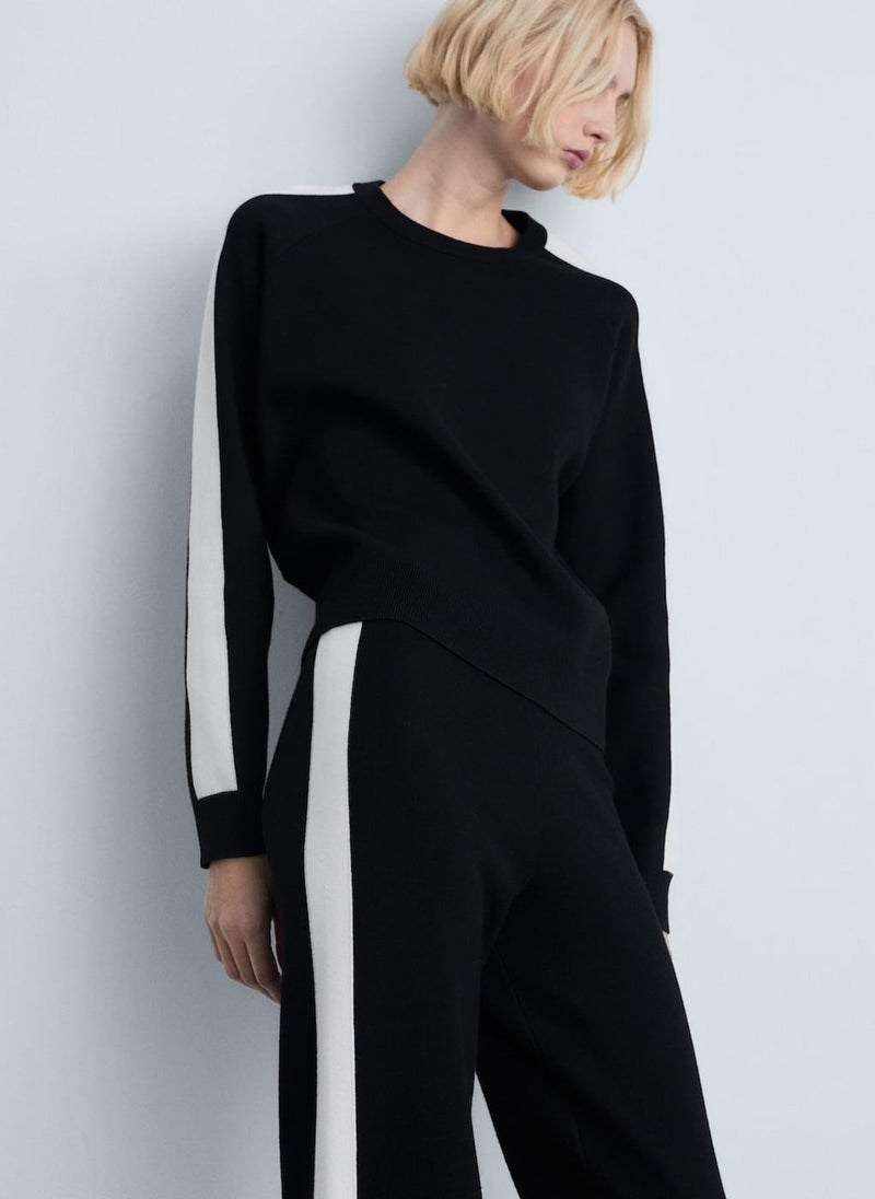 MANGO Knitted Contrasting Stripes Trousers  - Image 3