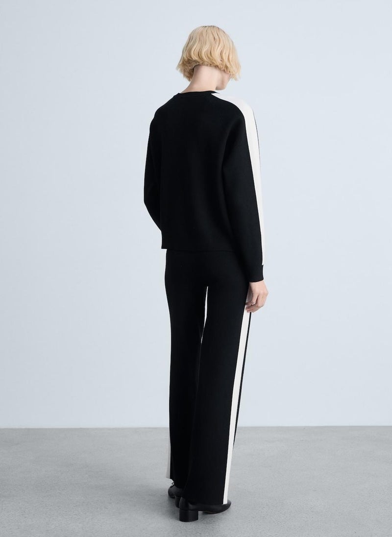 MANGO Knitted Contrasting Stripes Trousers  - Image 2