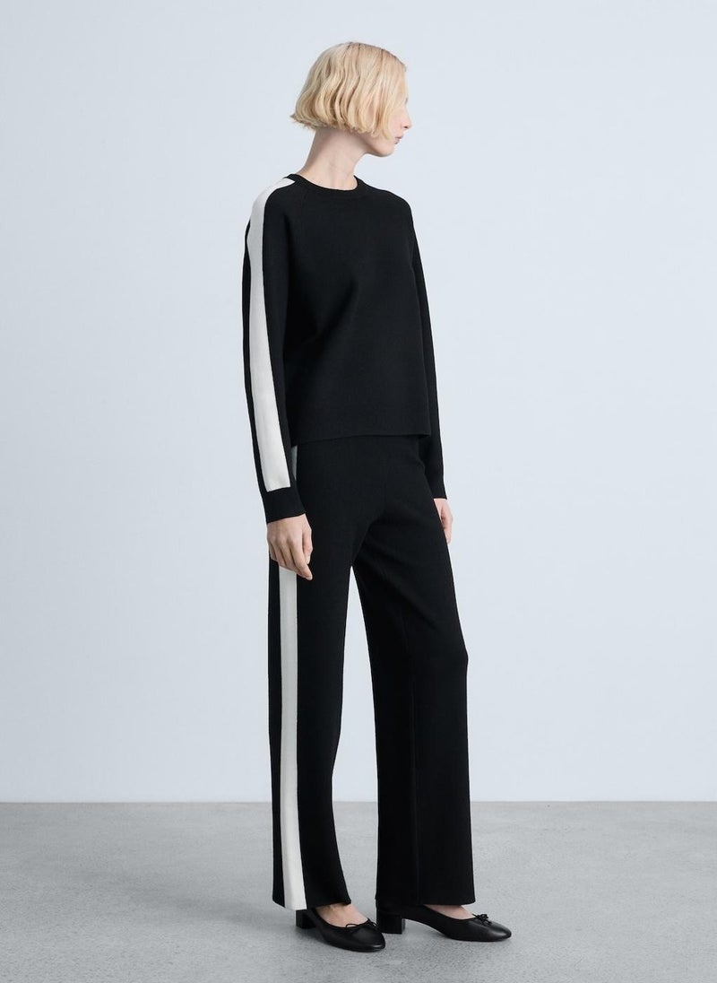 MANGO Knitted Contrasting Stripes Trousers  - Image 5