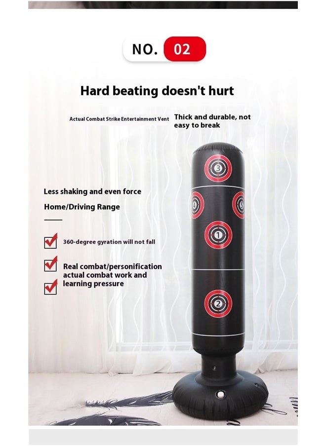 yongsheng Inflatable Punching Bag 160cm，Inflatable Punching Bag, Stable Inflatable Boxing Bag, Stand Kids Punching Bag Toy for Boys & Girls Age 5-12, Boxing Set for Practicing Karate, Taekwondo  - Image 4