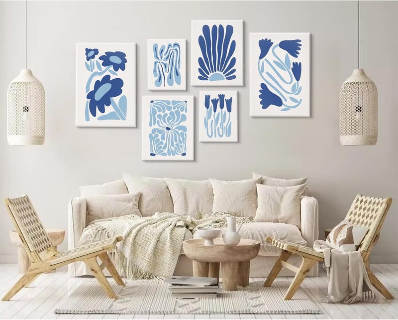 Youillne Preppy Flower Paintings Set of 6 - Image 4