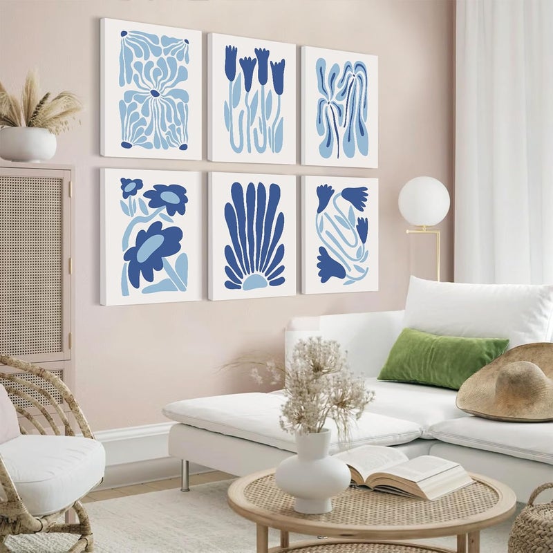 Youillne Preppy Flower Paintings Set of 6 - Image 3