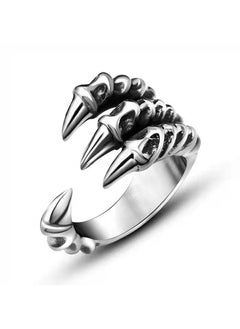 2-Pieces Fashion adjustable simple overlord trend punk style eagle dragon claw pattern serpentine ring style-A