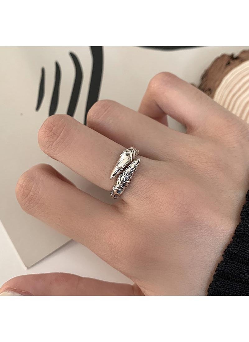 Generic - 2-Pieces Fashion adjustable simple overlord trend punk style eagle dragon claw pattern serpentine ring style-A - Image 1