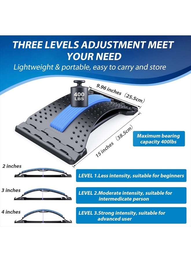 MINOLL - Back Stretcher for Lower Back Pain Relief, 3 Level Adjustable Lumbar Back Cracker Board, Back Cracking Device, Back Massager for Scoliosis, Spine Decompression (Black) - Image 1