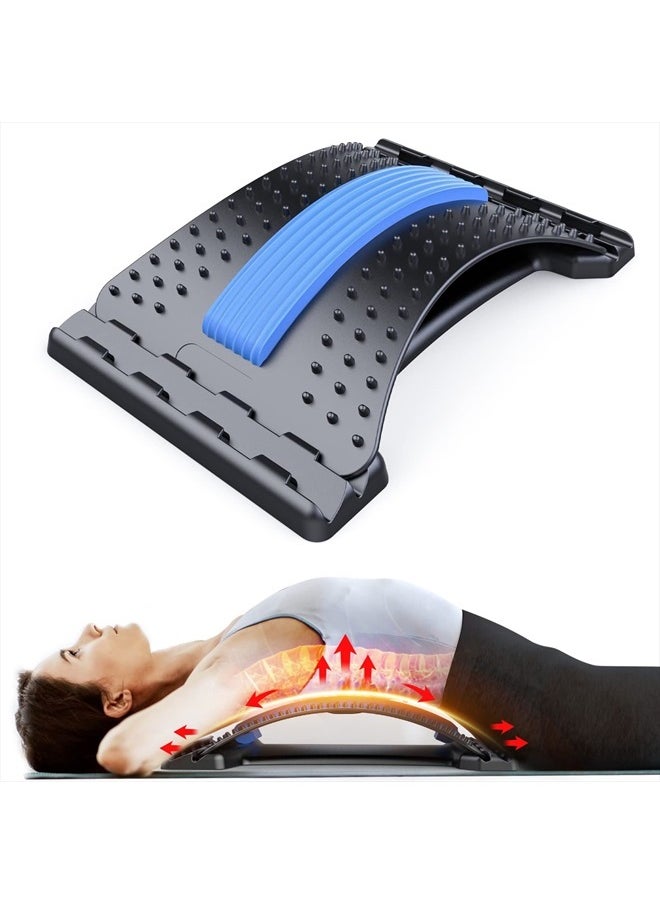 MINOLL - Back Stretcher for Lower Back Pain Relief, 3 Level Adjustable Lumbar Back Cracker Board, Back Cracking Device, Back Massager for Scoliosis, Spine Decompression (Black) - Image 1