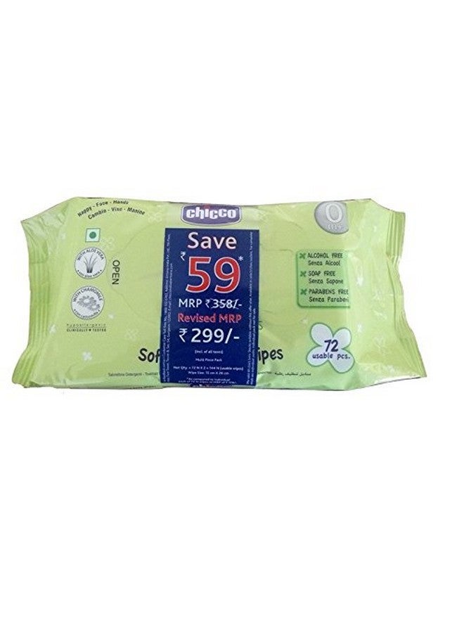 Chicco Baby Moments Cleansing Wipes (72 Pieces Each) - Pack Of 2 