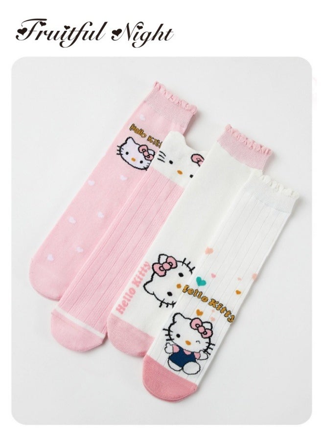 Fruitful Night - cute cartoon middle tube long cotton socks - Image 1