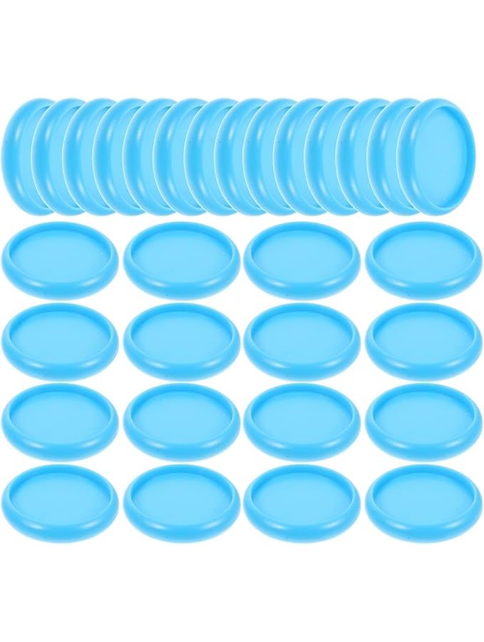 Plastic Leaf Binder Discs 44pcs 3.8x3.8cm Blue for Loose Leaf Notebooks Flexible Binding Home Office Organizing - Image 1