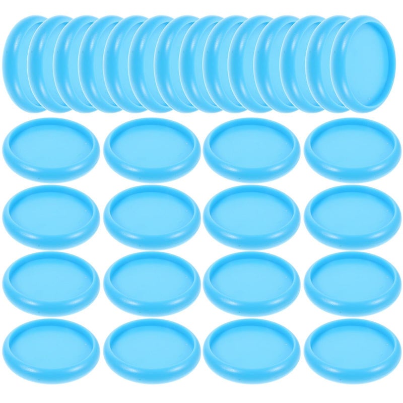 Plastic Leaf Binder Discs 44pcs 3.8x3.8cm Blue for Loose Leaf Notebooks Flexible Binding Home Office Organizing - Image 2