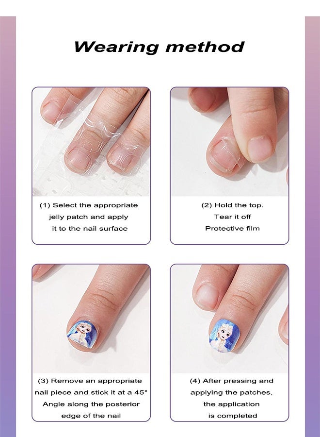 48 Pieces Of Children's Nail Sstickers Disney Princess Cartoon Nail Stickers Frozen Children's Nail Stickers Set Self-adhesive Non-Toxic And Odorless Girl Princess Nail Stickers - Image 5