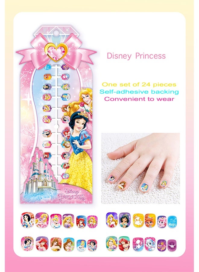 48 Pieces Of Children's Nail Sstickers Disney Princess Cartoon Nail Stickers Frozen Children's Nail Stickers Set Self-adhesive Non-Toxic And Odorless Girl Princess Nail Stickers - Image 2