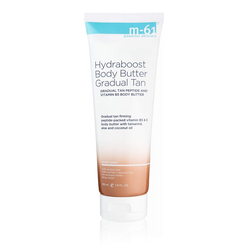 M61 Hydraboost Body Butter Gradual Tan  Unscented hydrating and firming gradual tan body butter with peptides plankton extract and vitamin B5