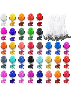 Wax Dye for Candle Making 34 Color Wax, Natural Candle Wax Dye A Great Candle Color Dye Choice Perfectly Melted-EVENLY Coloring, with 200 Pieces Candle Wicks, High Safety