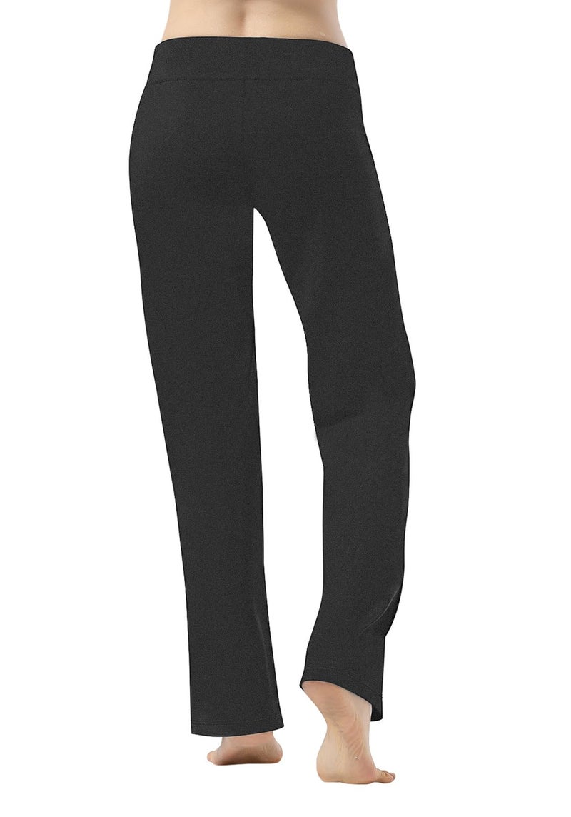 HISKYWIN Inner Pocket Yoga Pants 4 Way Stretch Tummy Control Workout Running Pants, Long Bootleg Flare Pants HF2-Dark Grey-L - Image 3
