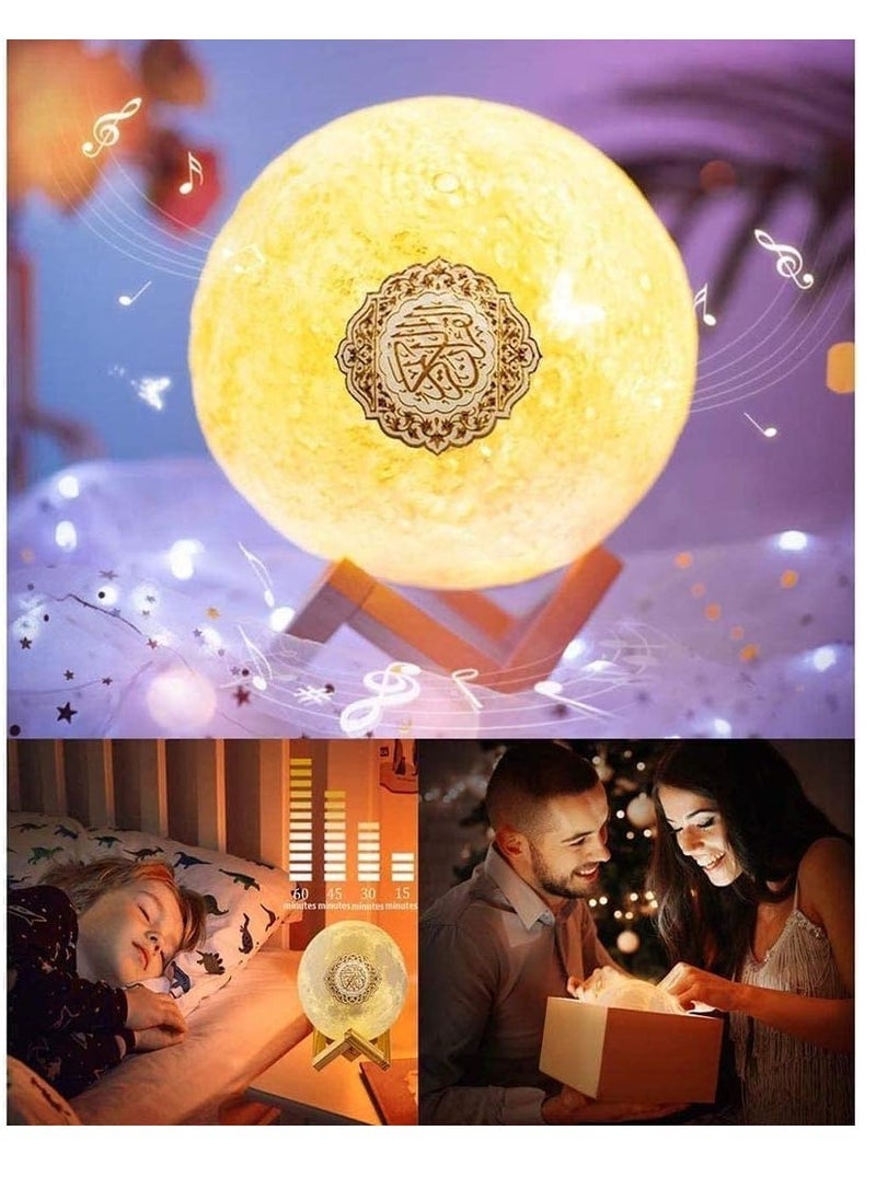 Gravity Speakers Portable Bluetooth Speakers with Remote, 16 Colors 3D Print Moon Lamp, Touch Control Night Light, Quran Recitations and Song, FM Broadcast  - Image 4