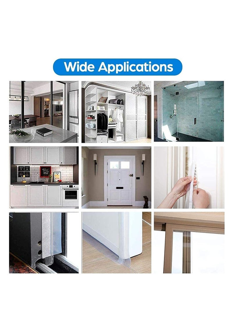 Excefore 33 Feet Door Weather Stripping, Silicone Seal Strip Window Seal Silicone Sealing Tape for Door Draft Stopper Adhesive Tape for Doors Windows and Shower Glass Gaps - 2 Rolls, 25MM and 35MM - Image 4