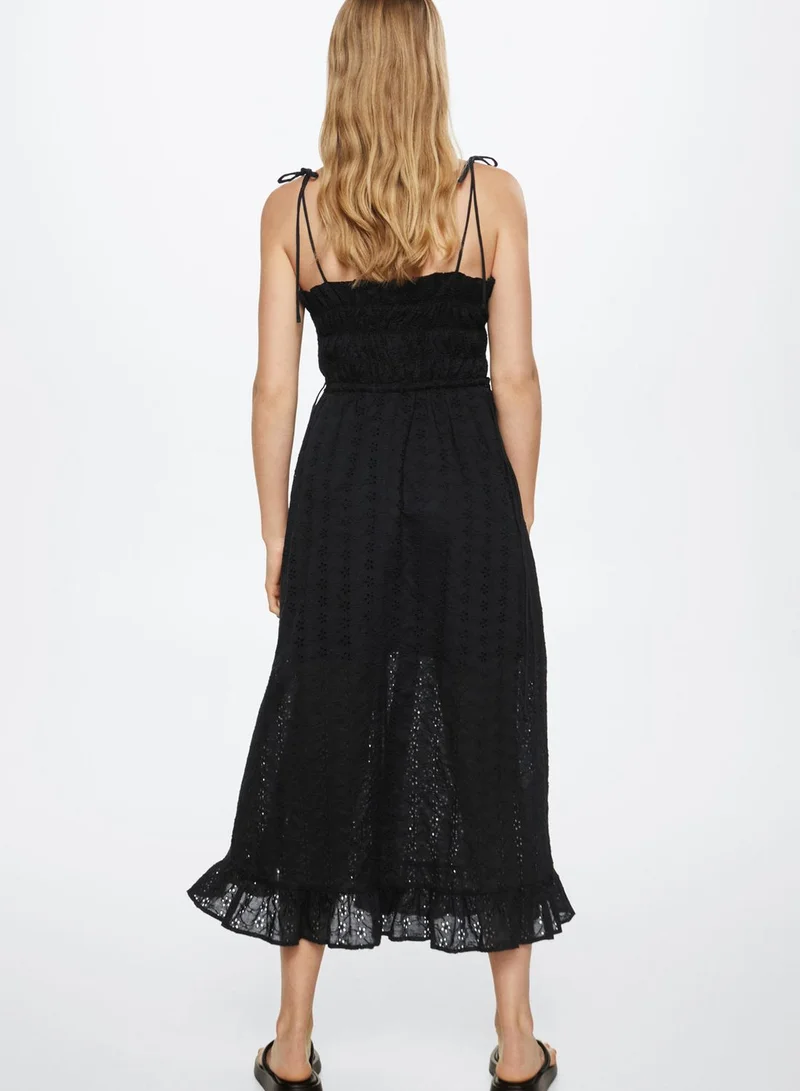 open lace back dress BETTY Square Neck Pleated Dress – Miss Behave Girls Corp main image 1