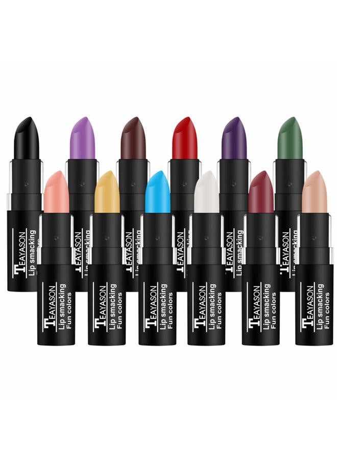 Petansy 12 Colors Vivid Vampire Matte Lipstick Set Long Lasting Waterproof Velvet Lip Stick for Party, Masquerade, Cosplay, Halloween Makeup - Image 1