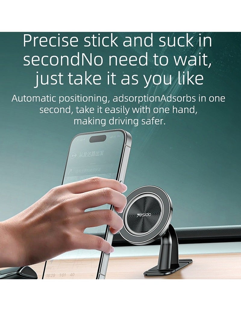 Yesido Magnetic Phone Holder with 20 Magnets Anti-slip Grip Easy Access Charging Port Fits Most Phones Yesido C201 Black - Image 3